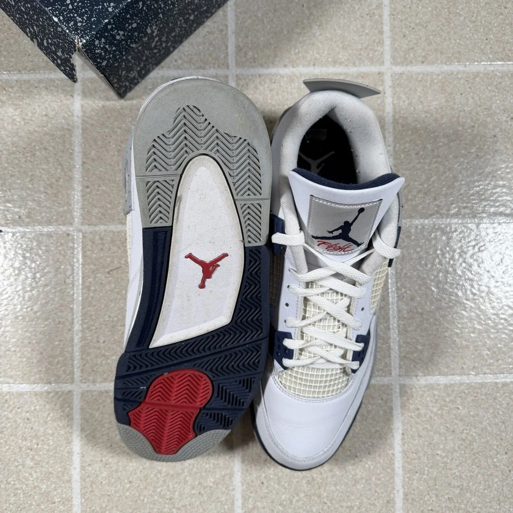 Nike Air Jordan 4 Retro Midnight Navy White Cement DH6927-140 Size 13